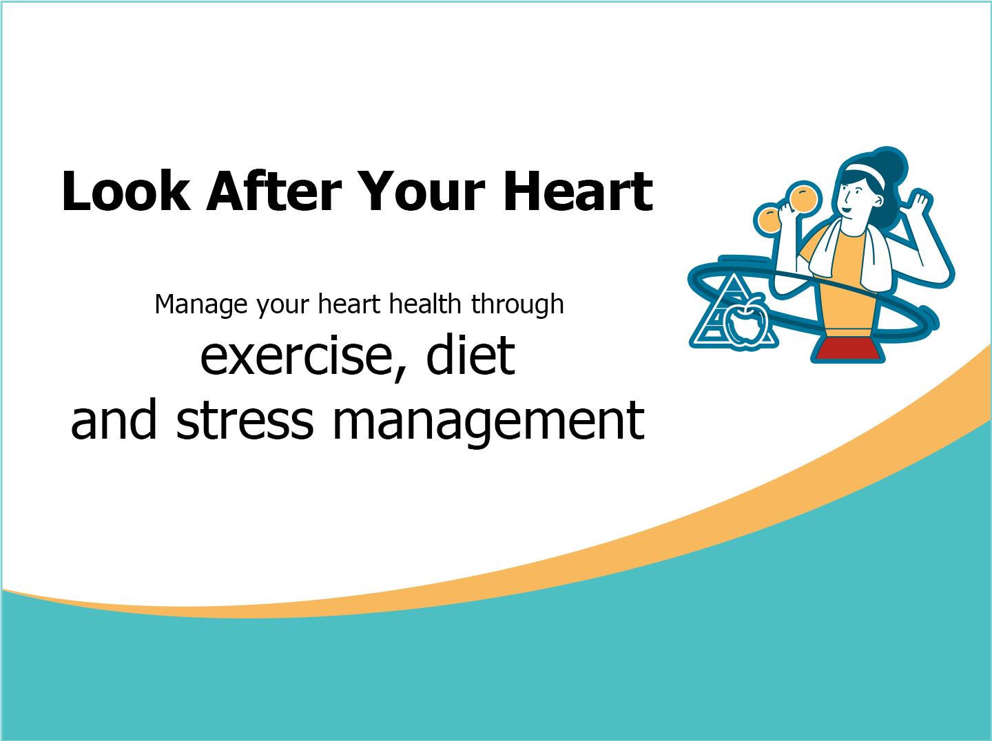 Heart care through exercise, diet, and stress management